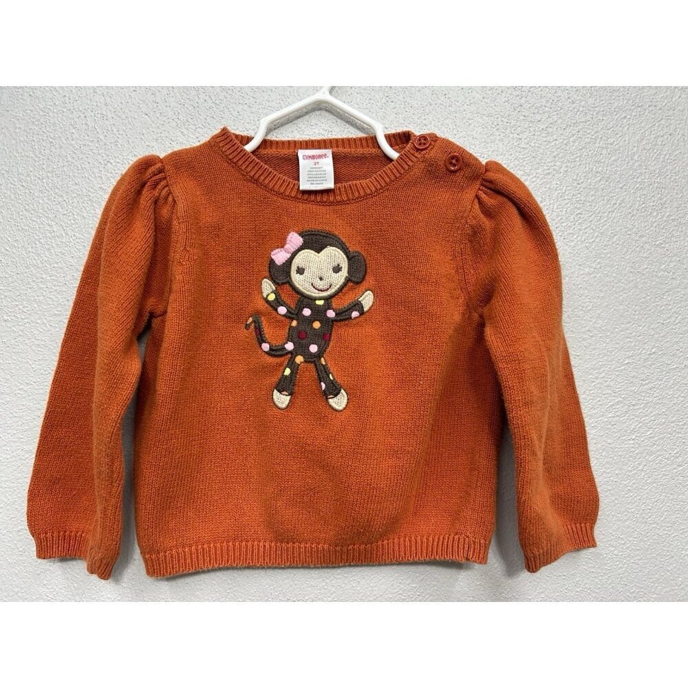 Gymboree fall for monkeys sweater Size 2T autumn thanksgiving halloween Fall